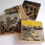 Day Of The Dead Stone Coasters