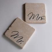Mr & Mrs stone coasters