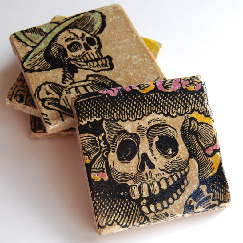 Day Of The Dead Stone Coasters